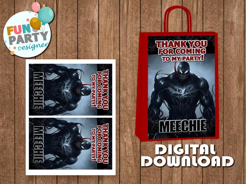 Labels for Venom Party Pack Chip Bag Krispies Favor Bag Etsy