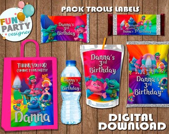 12 Dreamworks Trolls Themed Gourmet 2nd Birthday Party Favors with custom tags 12 Dreamworks Trolls Themed Gourmet 2nd Birthday Party Favors with custom tags
