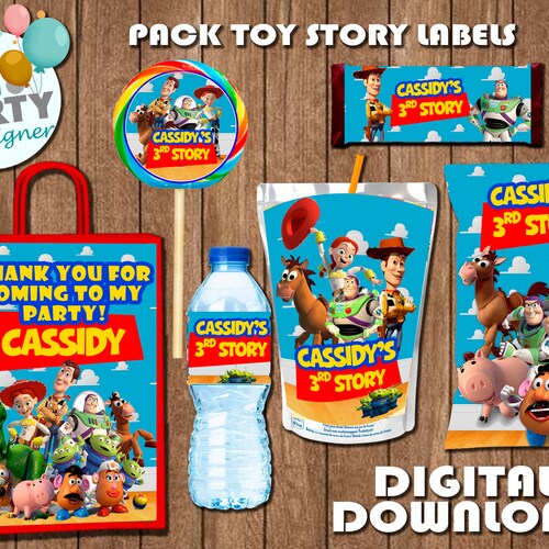 Toy Story Water Bottle Label Toy Story Fun Party Toy Story Etsy