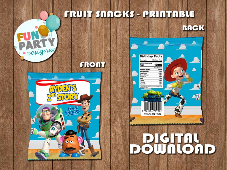 Toy Story Fruit Snacks Toy Story Fun Party Toy Story Etsy