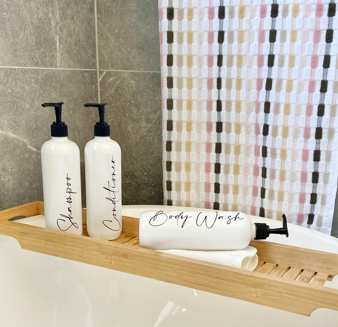 Shampoo Conditioner and Body Wash refillable bottles / Etsy