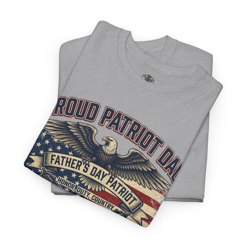 Proud Patriot Dad Browning HiPower Tee | American Flag, Eagle, Firearms image 4