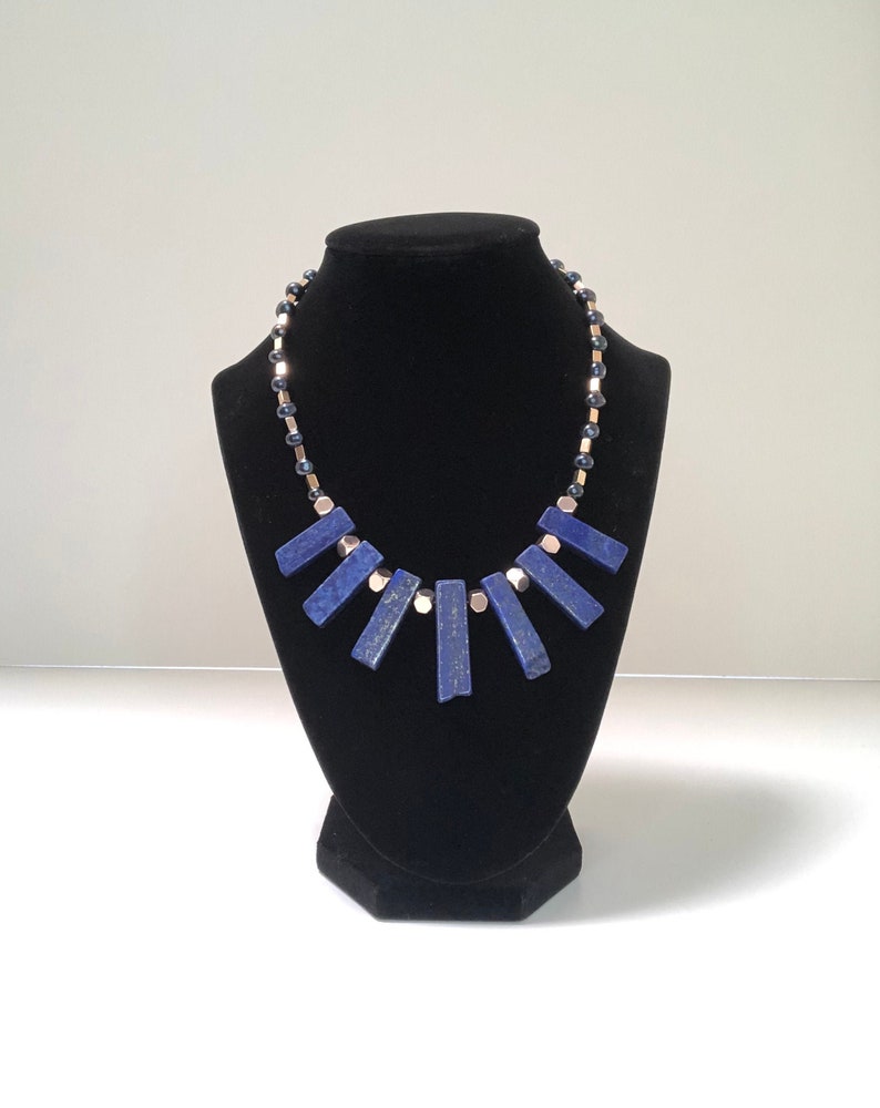 Lapis and Freshwater Pearl necklace 18