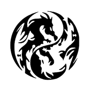 Yin-Yang Dragon Vinyl Decal For Cars and Trucks, Yinyang Dragon Decals, Decals to Customize Cars and Trucks, Fantasy Dragon Sticker
