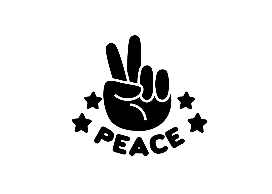 Hand Peace Sign Decal Sticker for Cars and Trucks, Bumper Sticker ...