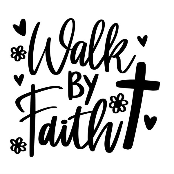 Walk by Faith Vinyl Decal for Cars, Faith Decals, Christian Decal Stickers, Christian Bumper Stickers, Faith and Inspiration Decal Sticker
