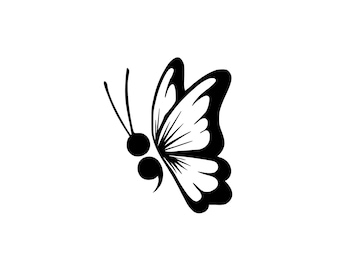 Semicolon Butterfly Decal: Prevention Awareness Sticker