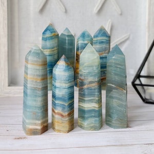 Blue onyx tower, Lemurian aquatine calcite towers