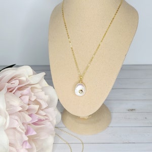 Freshwater Pearl Drop Necklace: 18k Gold Plated Sterling Silver