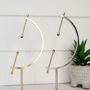 Support de boule de cristal en métal doré, présentoir de sphère en cristal en métal argenté, présentoir de décoration de bureau à domicile