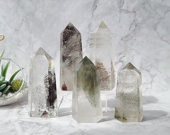 Garden quartz tower, master healer meditation crystal decor