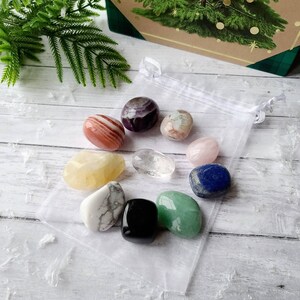 Crystal healing meditation tumbled set, Beginners crystal kit