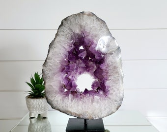 5 Mineral Fossil Geode Slice Display Stand Large 3-1/8" Adjustable Easel Qty 