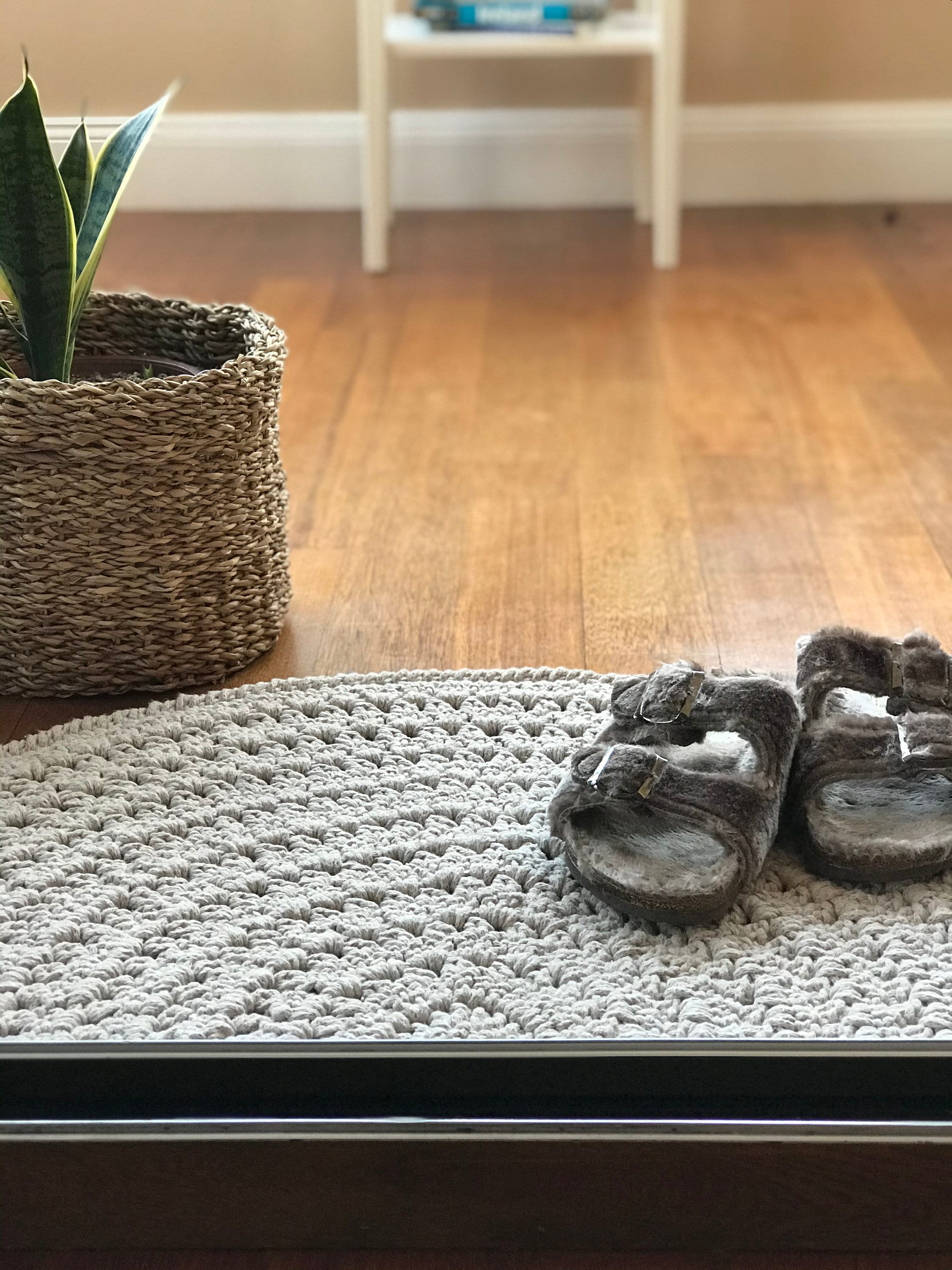 Half circle rug Semicircle shape hand knitted rug Kitchen Etsy