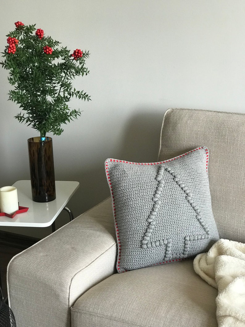 Christmas Decor, Decorative Pillow, Host Gift, Knitted Pillow Cover, Handmade Pillow Cover , Holiday Gift, Holiday Decor, Gift For Her image 5