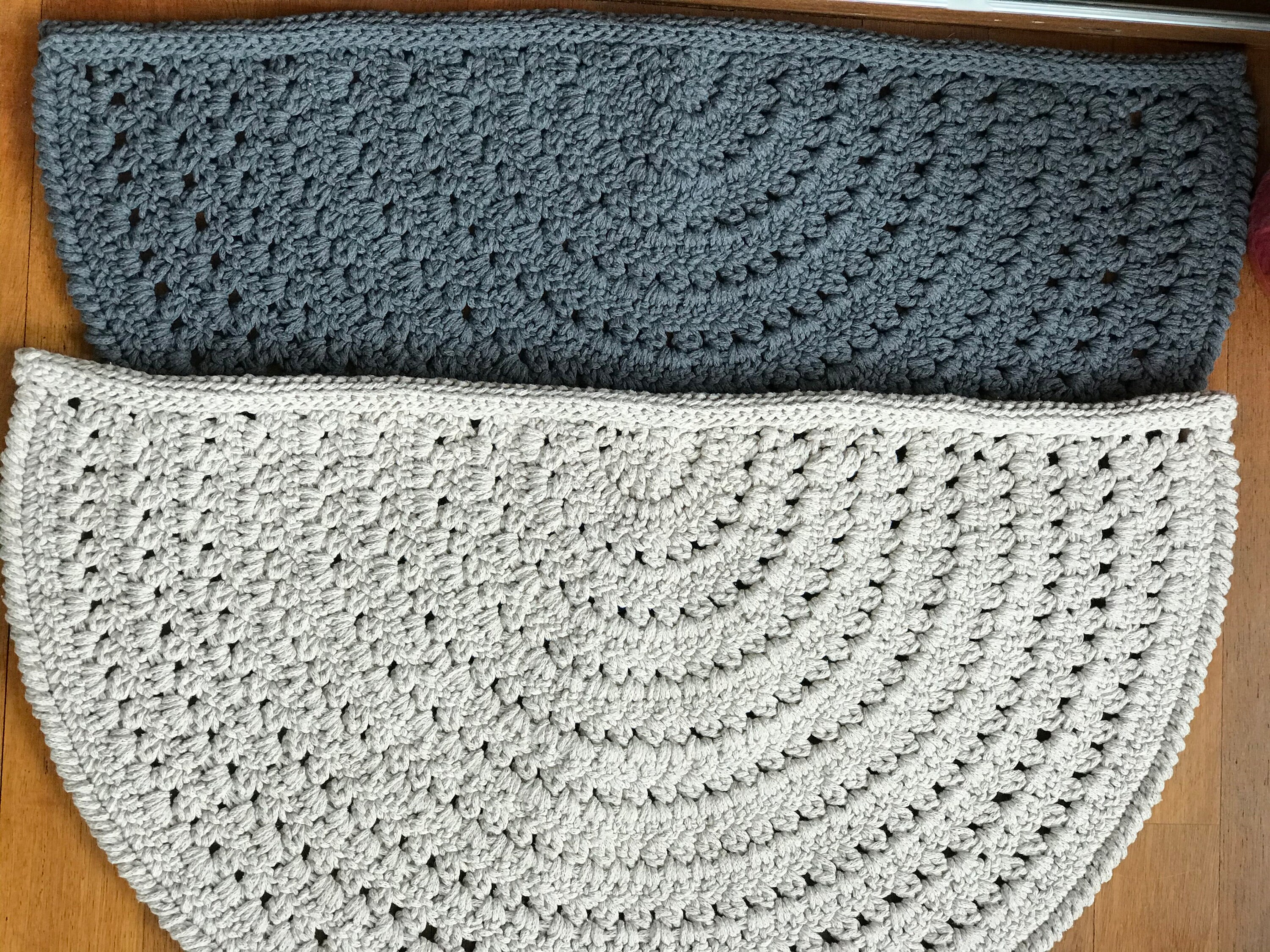 Half circle rug Semicircle shape hand knitted rug Kitchen Etsy