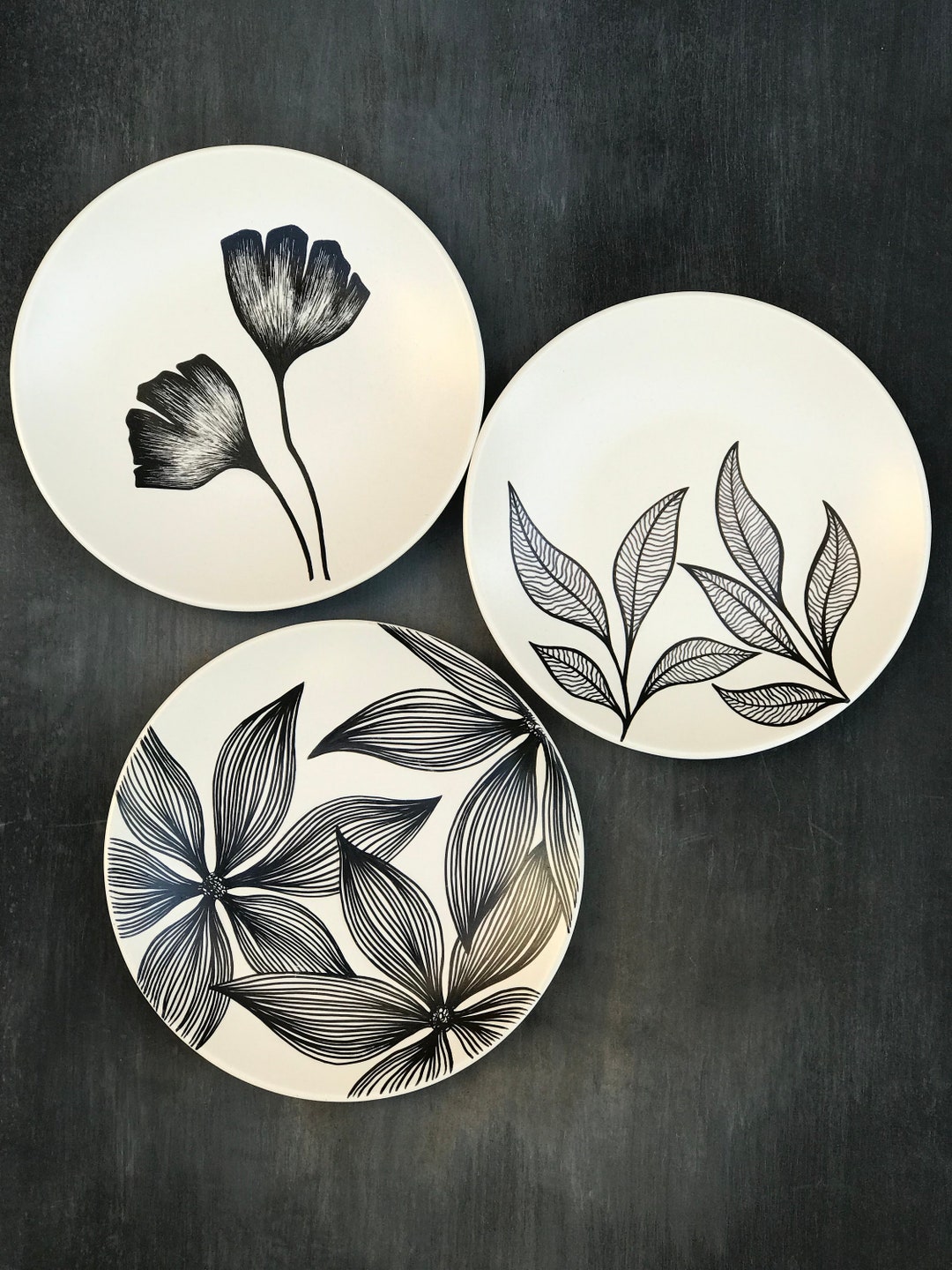Decorative Wall Plates, Host Gift, Hand Painting, Set of 3 Pieces With ...
