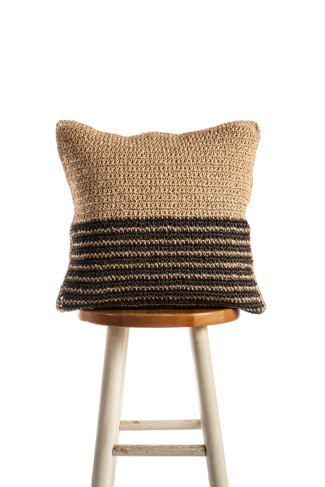 Raffia Pillow Cover Host Gift Living Room Decor Straw Etsy