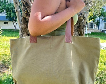 Canvas Bag, Eco Bag, Shopping Bag, Shoulder Bag, Weekender Bag, Gift For Her, Large Canvas Bag