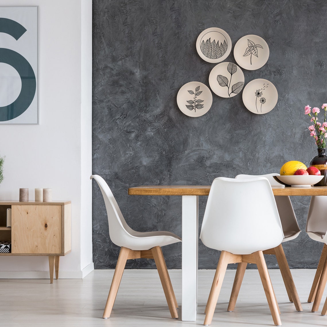 Hand Painted Decorative Wall Plates Set of 5 Pieces With - Etsy