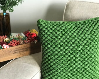 Christmas Decor, Decorative Pillow, Host Gift, Knitted Pillow Cover, Handmade  Pillow Cover ,  Chochet Pillow Case, Holiday Decor,