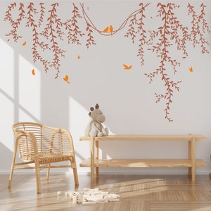 Beautiful tree branch with birds  wall stickers Decal Vinyl Removable Art Home Decor room NEW  Big Green Bedroom