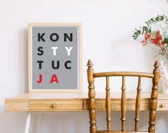 KONSTYTUCJA plakat  Polska  wybory  PRINT POSTER Lech Walesa