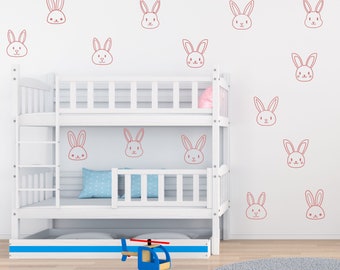 Rabbits Wall Stickers Removable Kids Nursery Art Vinyl Bunny Decor Set of 20