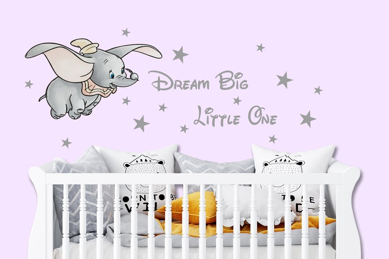 Disney Wall Wall Sticker Dumbo Stickers Art Decal Elephant Etsy