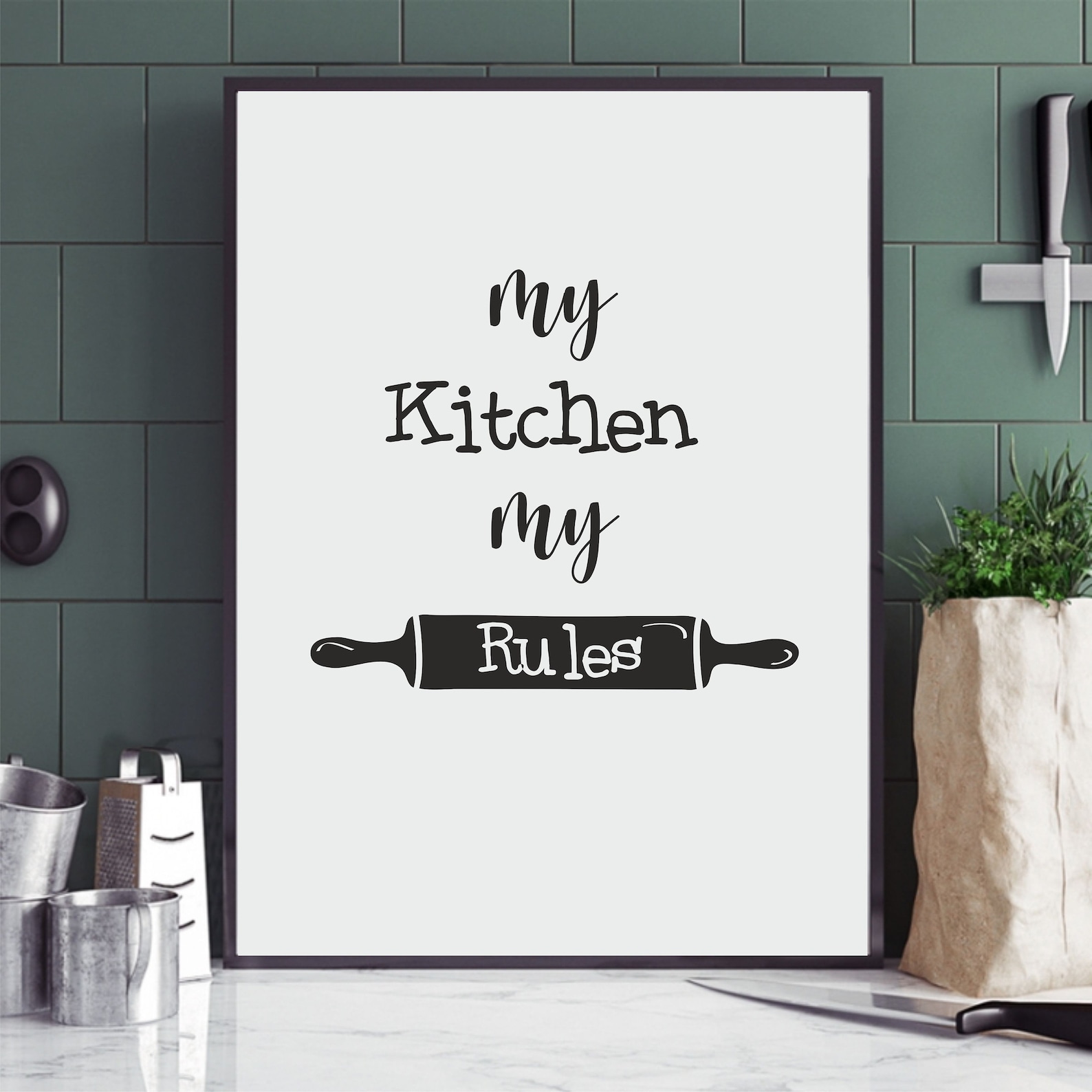 My Kitchen My Rules Decor Print Poster Etsy