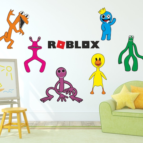 Stickers muraux 6 set Roblox jeu Rainbow Friends Kids Baby Girls Boys Bedroom