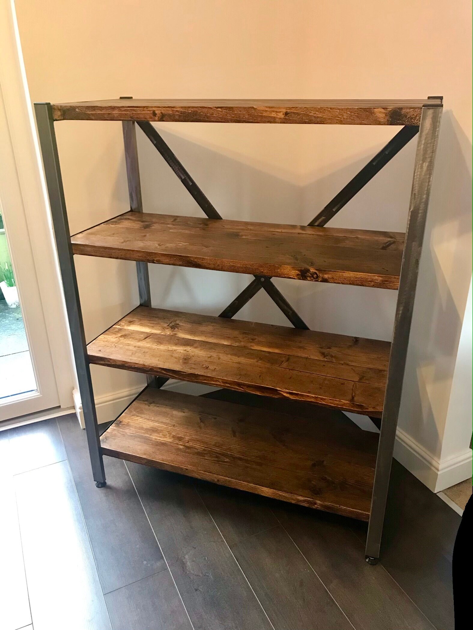 Industrial style shelving unit reclaimed wood adjustable Etsy