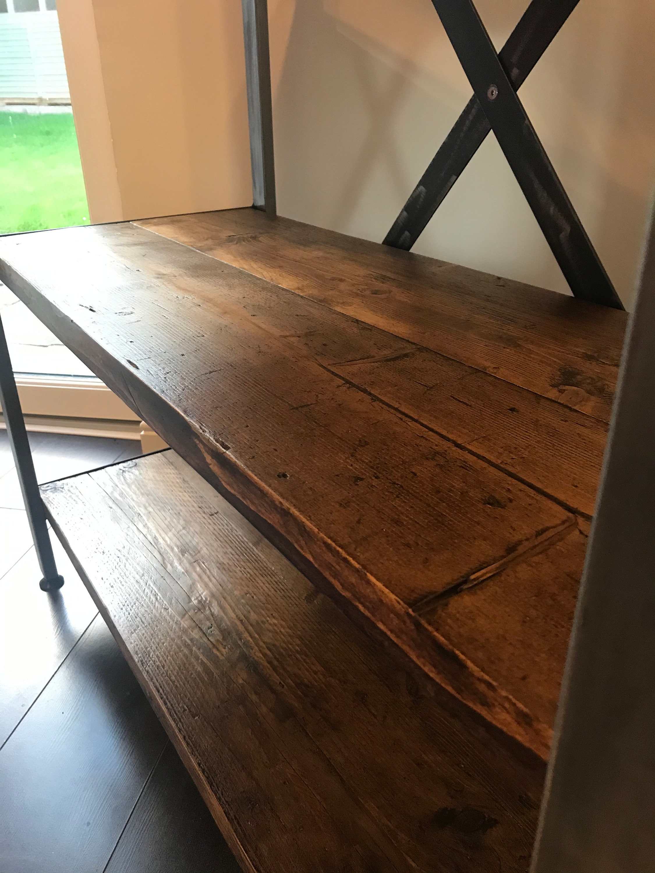 Industrial style shelving unit reclaimed wood adjustable Etsy