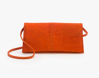 Cork pochette bag in orange