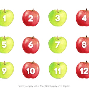 Number Apples Fall Learning Activity Printable - DIGITAL Download &lt;&lt; Color Recognition, Even & Odd Sorting, Homeschool, Preschool Resources