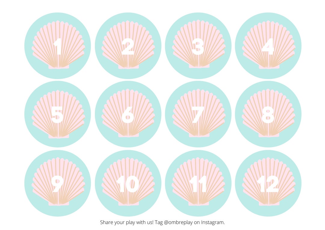 Blue Seashell Numbers Equations Ocean Learning Printable - Etsy