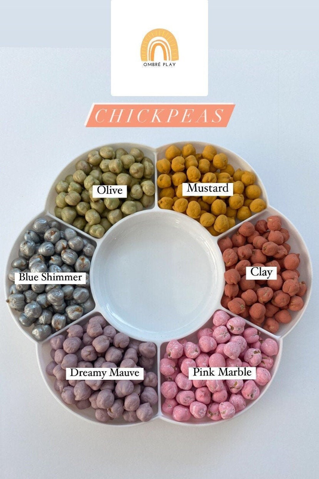 Sensory Chickpea Garbanzo Bean Fillers // Sensory Bin, Invitation to