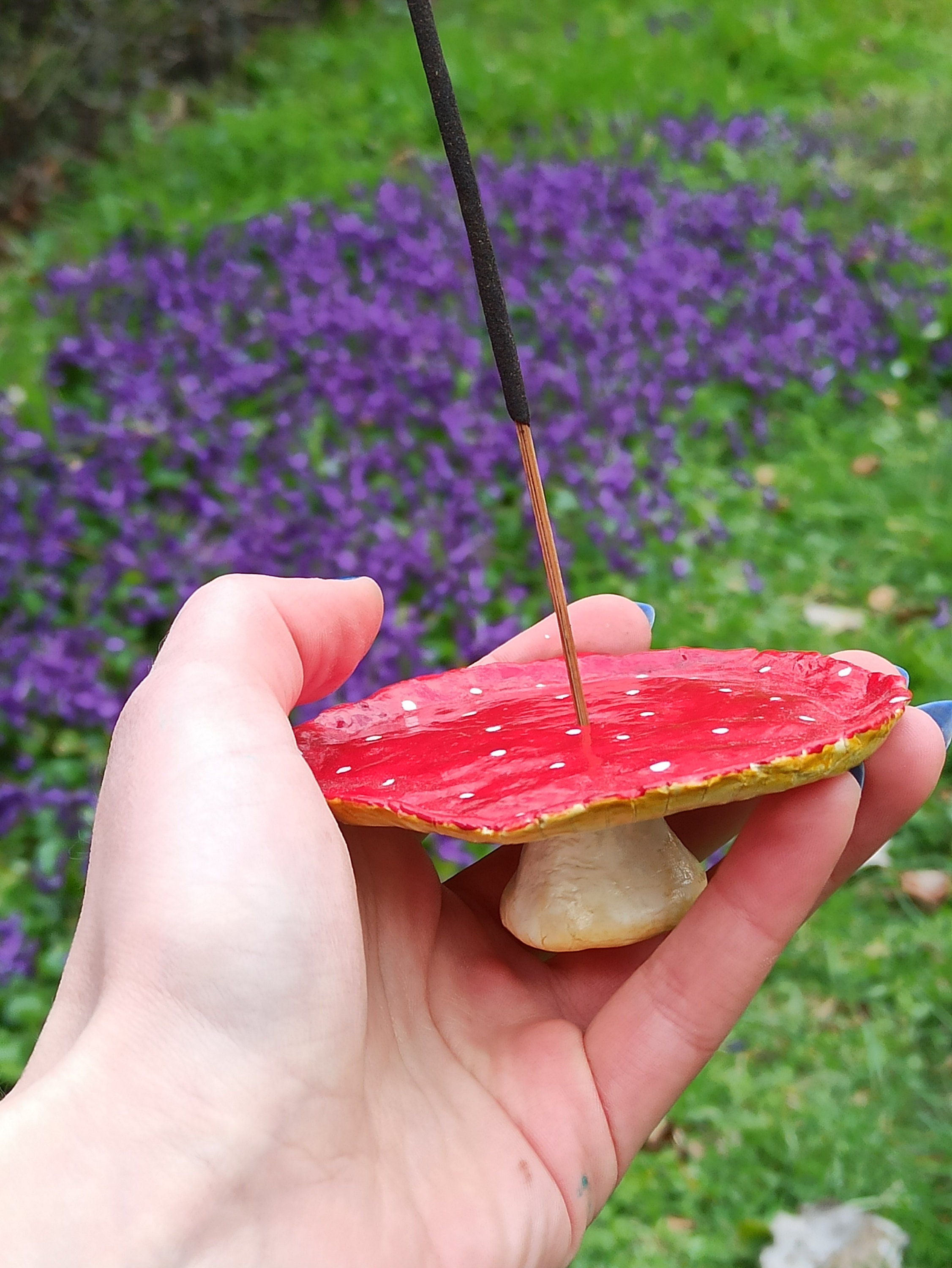 Clay mushroom incense holder/burner Etsy