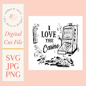Eu amo o sinal do vencedor do caça-níqueis do cassino Jackpot SVG, PNG, JPG, placa de madeira, design