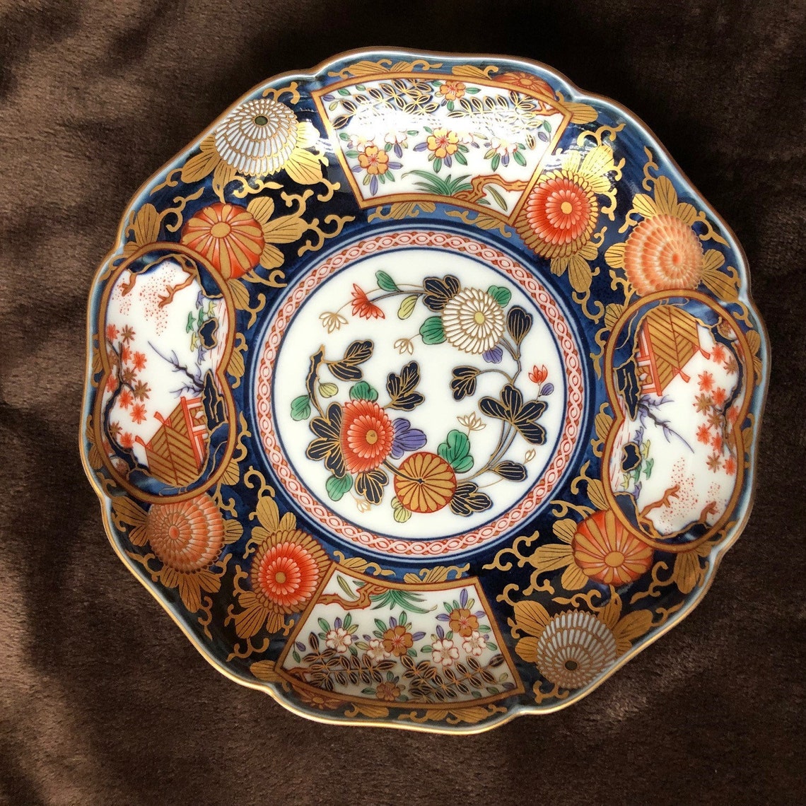 Gold Vintage Japanese Aritayaki Porcelain Plate Etsy