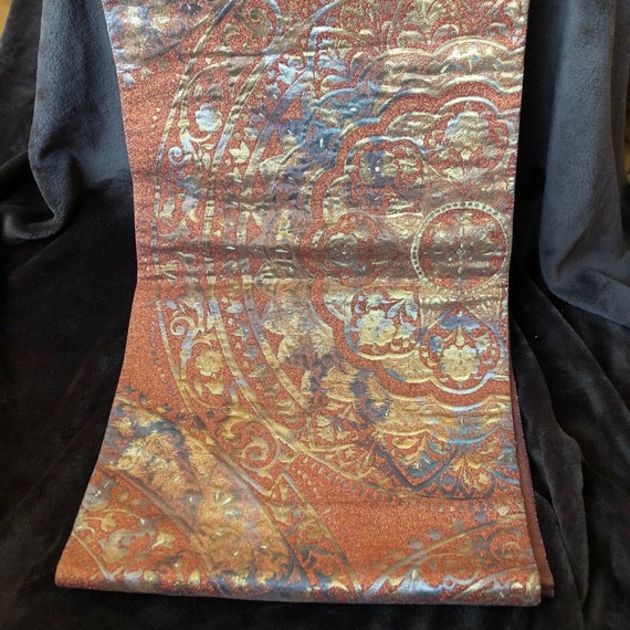 Kostenloser Versand  Vintage japanischer Obi, Seide 100%, Gold und  ziegelrot, 03-0054. - Etsy.de