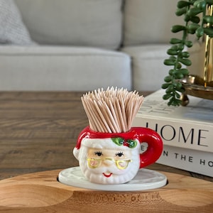 ADORABALE Keramik Santa / Weihnachten / Nora Fleming mini / Zahnstocherhalter DUPE! einfach süß!