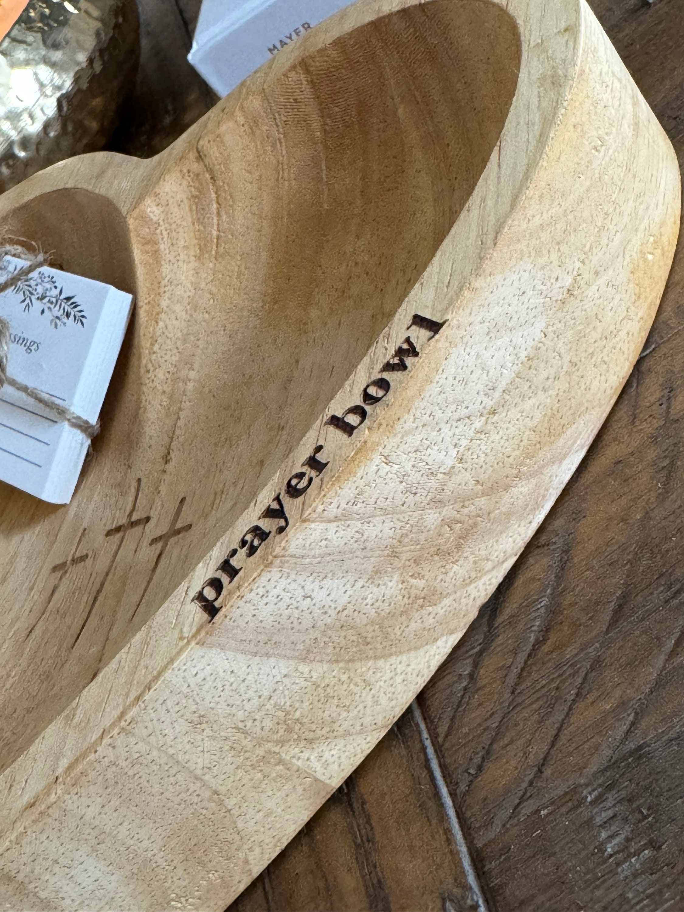 Prayer Bowl Wooden, Heart Shaped Prayer Bowls With