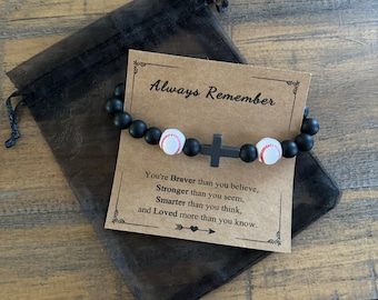 Beautiful sports religious bracelet “always remember”  great Christian gift for your baseball / basketball / football / soccer player!