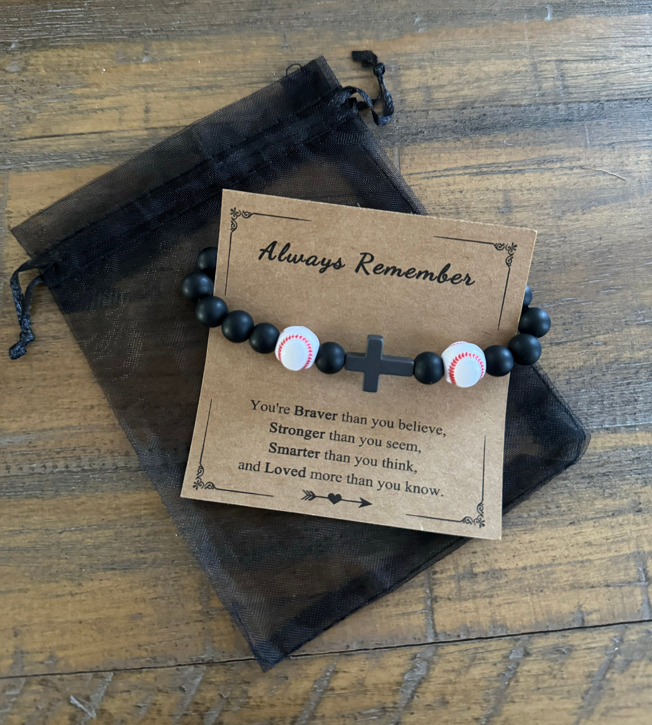 Beautiful sports religious bracelet “always remember”  great Christian gift for your baseball / basketball / football / soccer player!