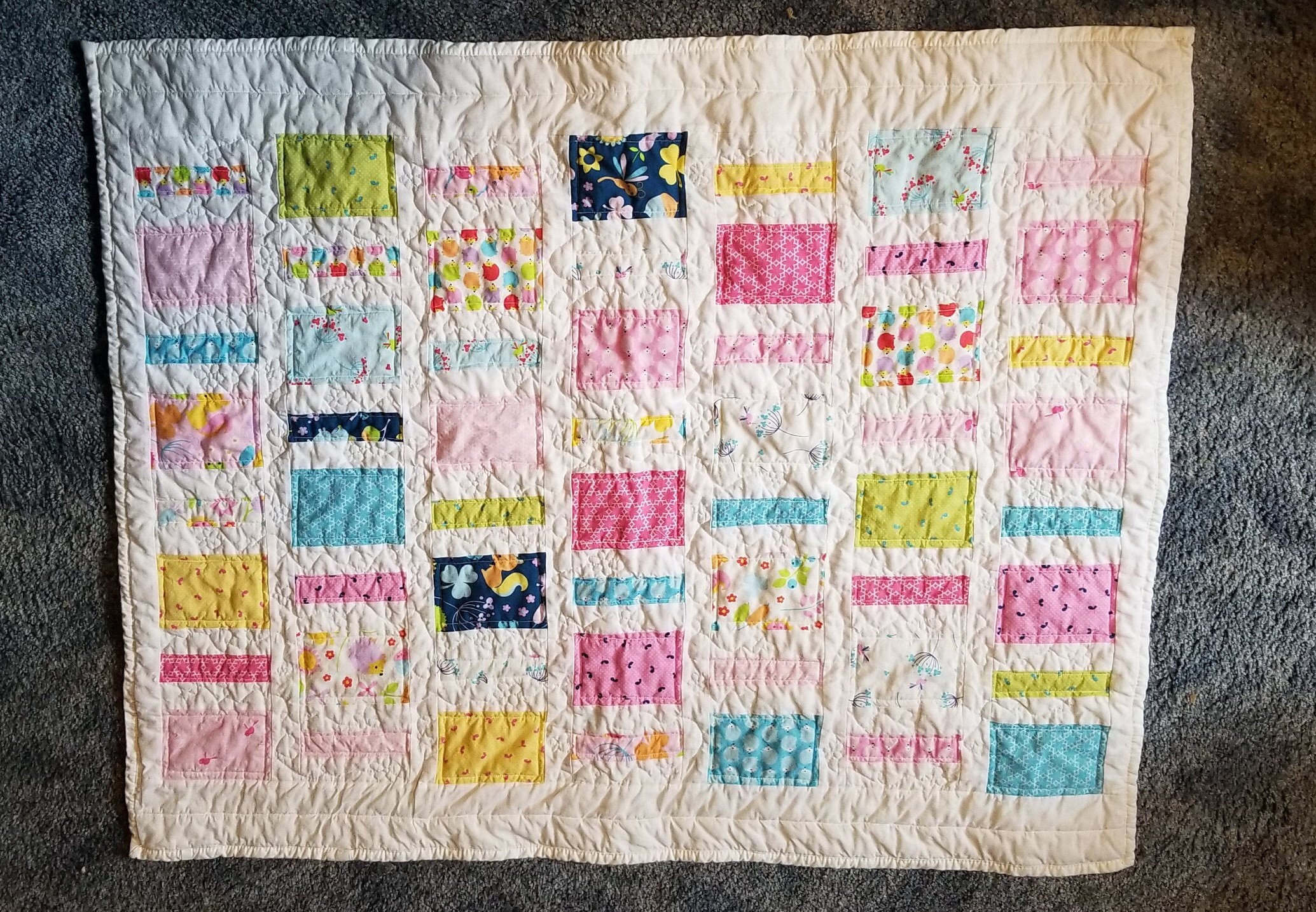 Handmade pastel pieced baby quilt 31x39 Etsy