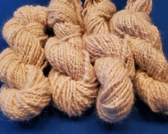 Bulky Handspun Alpaca Yarn, Pearl, Undyed, 50 yards
