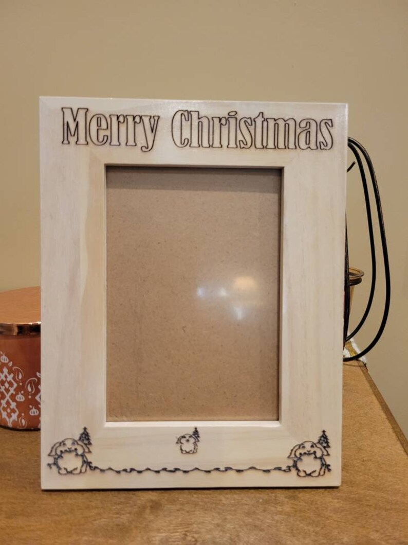 Max 53% OFF 55% OFF Merry Christmas picture frame with rustic engraved mischevious