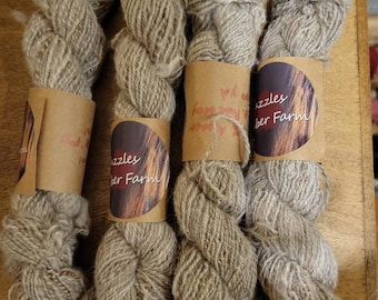 Handspun Alpaca Yarn, Natural Rose Grey, DK weight, 100 yard skein