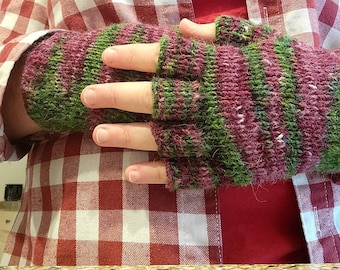 Warm winter Alpaca fingerless gloves handmade